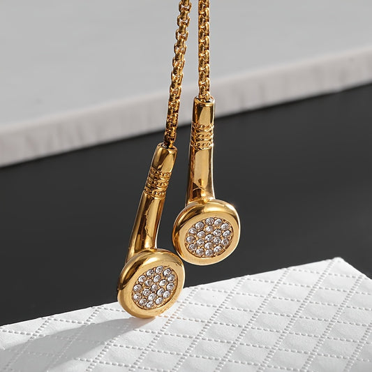 Stylish And Elegant Minimalist Earphone Pendant Necklace, Perfect for Everyday Wear ✨