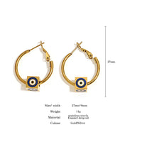 18k Gold Color Plated Earrings Stainless Steel Dripping Triangle Heart Devil Eye Personality Exaggeration Women Jewelry