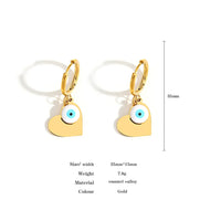 18k Gold Color Plated Earrings Stainless Steel Dripping Triangle Heart Devil Eye Personality Exaggeration Women Jewelry