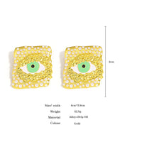 18k Gold Color Plated Earrings Stainless Steel Dripping Triangle Heart Devil Eye Personality Exaggeration Women Jewelry