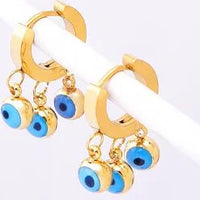 18k Gold Color Plated Earrings Stainless Steel Dripping Triangle Heart Devil Eye Personality Exaggeration Women Jewelry