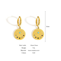 18k Gold Color Plated Earrings Stainless Steel Dripping Triangle Heart Devil Eye Personality Exaggeration Women Jewelry