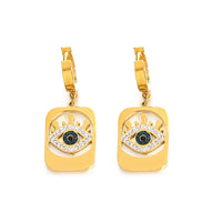 18k Gold Color Plated Earrings Stainless Steel Dripping Triangle Heart Devil Eye Personality Exaggeration Women Jewelry
