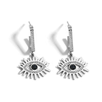 18k Gold Color Plated Earrings Stainless Steel Dripping Triangle Heart Devil Eye Personality Exaggeration Women Jewelry