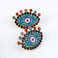 18k Gold Color Plated Earrings Stainless Steel Dripping Triangle Heart Devil Eye Personality Exaggeration Women Jewelry