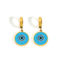 18k Gold Color Plated Earrings Stainless Steel Dripping Triangle Heart Devil Eye Personality Exaggeration Women Jewelry