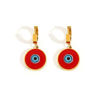 18k Gold Color Plated Earrings Stainless Steel Dripping Triangle Heart Devil Eye Personality Exaggeration Women Jewelry