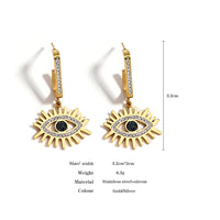 18k Gold Color Plated Earrings Stainless Steel Dripping Triangle Heart Devil Eye Personality Exaggeration Women Jewelry
