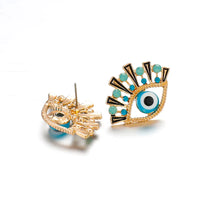 18k Gold Color Plated Earrings Stainless Steel Dripping Triangle Heart Devil Eye Personality Exaggeration Women Jewelry