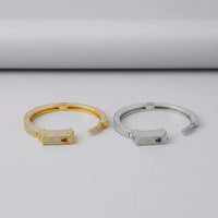 18K Gold Plated Luxury Handcuff Cuff Bracelet – Trendy Punk CZ Bangle Couple Jewelry 💎