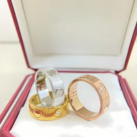 18K Gold plated Unisex L o v e  Ring for Women Jewelry 5 6 7 8 9 10 11 12 💍