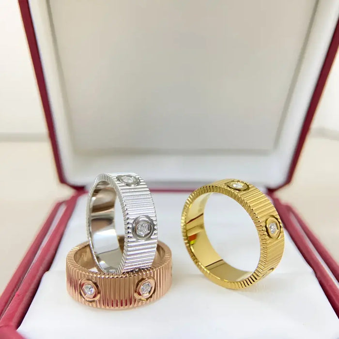 18K Gold plated Unisex L o v e  Ring for Women Jewelry 5 6 7 8 9 10 11 12 💍