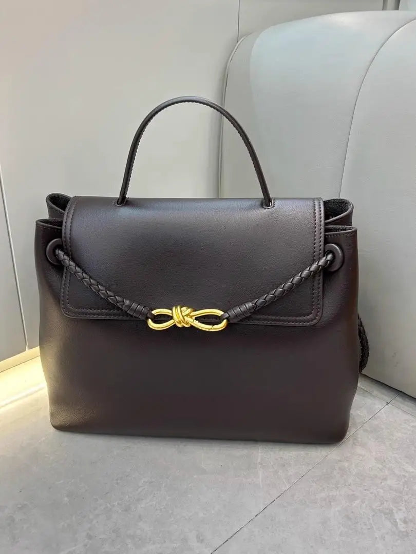 2025 New Handwoven Genuine Leather Flat Weave Handbag Large Capaci Single Oulder Slant Cross Tote Bag for Women