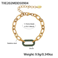 Titanium Steel Jewelry Stainless Steel Micro-pave Zircon Clavicle Necklace And Bracelet ✨