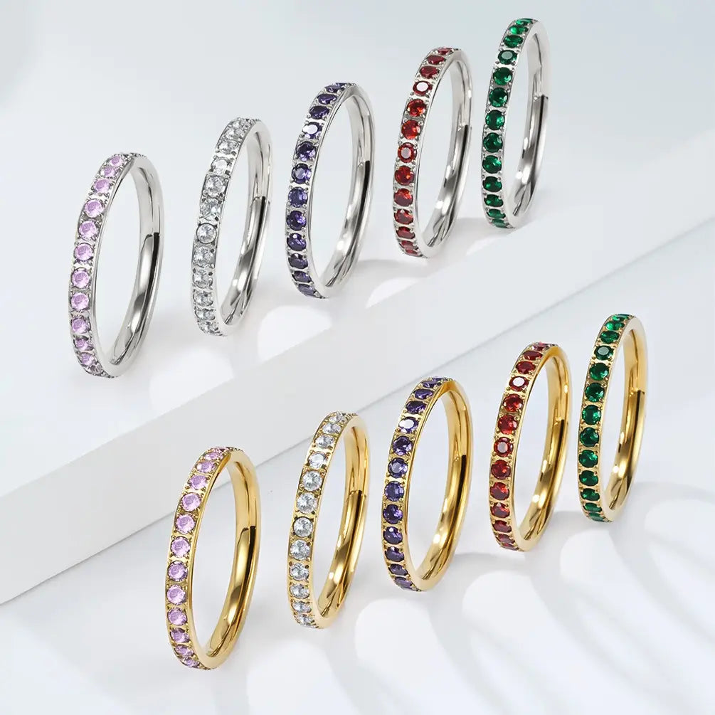 Womens Niche High-end Daisy-studded Stackable Pinky Ring 💍