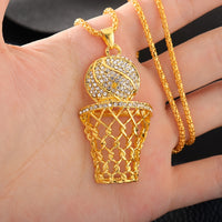 Hollow Electroplated Basketball  Necklace, Unisex Jewelry 🏀