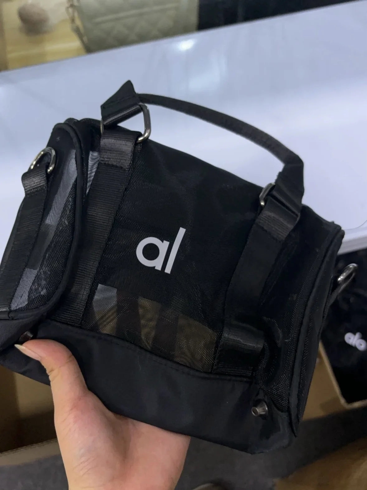 New Women'S Transparent Mesh Gym Bag Large Capacity Sports Fitness Bag Men Outdoor Yoga Portable Travel Storage Luggage Handbag