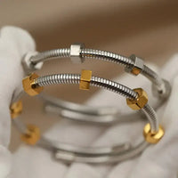 316L Stainless Steel Metal Classic Geometric Bangles&bracelets ✨