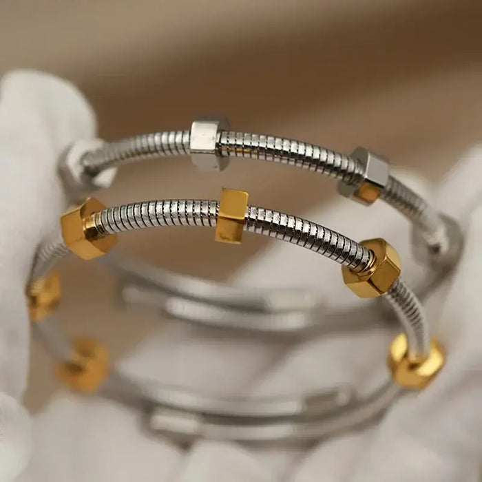 316L Stainless Steel Metal Classic Geometric Bangles&bracelets ✨