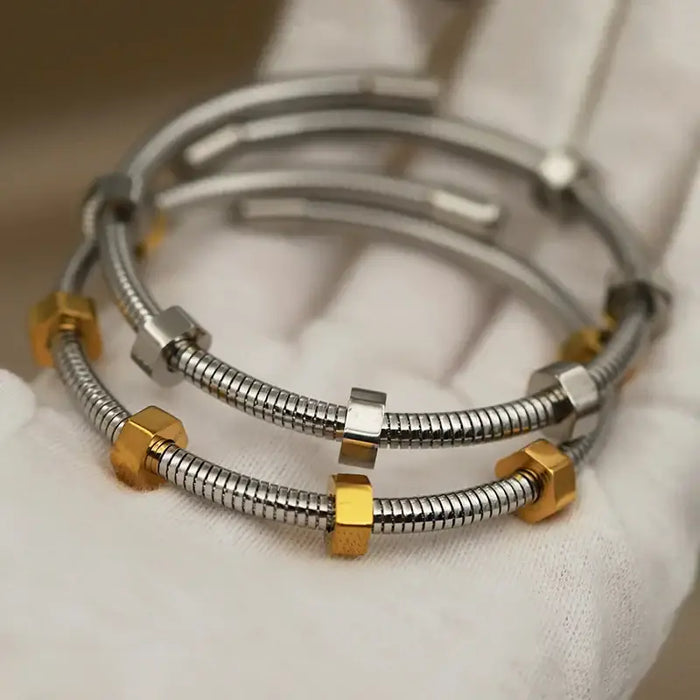 316L Stainless Steel Metal Classic Geometric Bangles&bracelets ✨