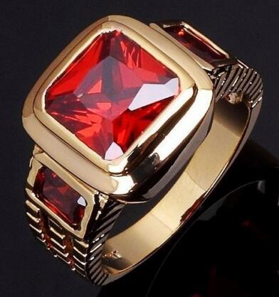 Mens Gold-Plated Micro-Pave Zircon Ring 💍
