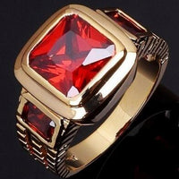 Mens Gold-Plated Micro-Pave Zircon Ring 💍