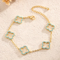 Luxurious Hollow Four Leaf Flower Bracelet with Two Colors ✨