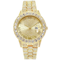 3pcs/set 15mm Necklace+Bracelet+Watch Cuban Chain Watch Iced Out Paved Rhinestone Jewelry
