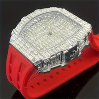 Luxury Ice Watch - Large Square Stainless Steel Case with Sparkling Rhinestone ⌚️