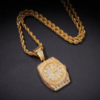 Stylish Pendant Necklace Featuring a Synthetic Synthetic Zircon Watch Design ✨