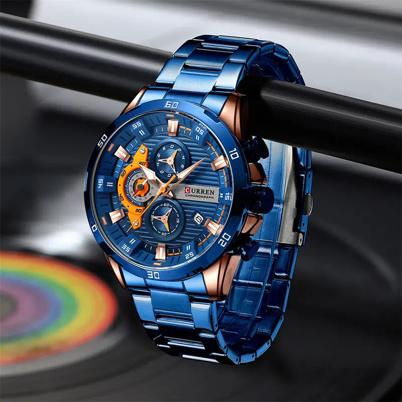 Mens Six-Hand Steel-Strap Motorcycle Watch ✨
