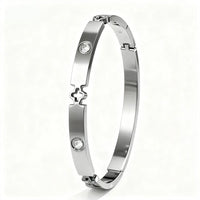 - 5/1pcs Creative Stainless Steel Four-leaf Flower Bracelet Set for Women ✨