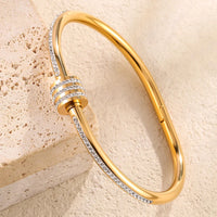 - 5/1pcs Creative Stainless Steel Four-leaf Flower Bracelet Set for Women ✨