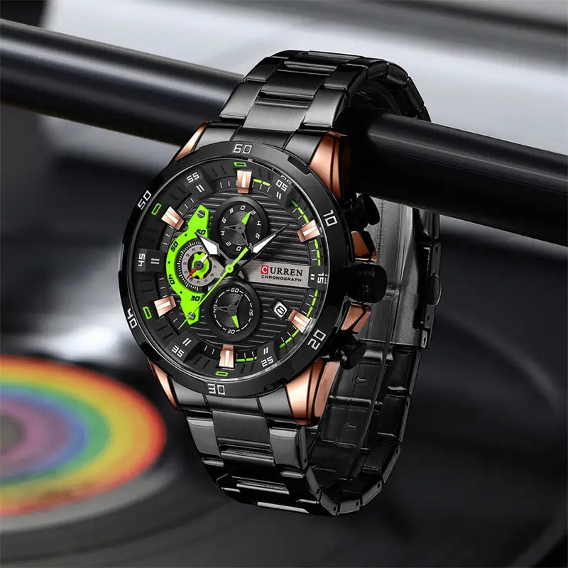 Mens Six-Hand Steel-Strap Motorcycle Watch ✨