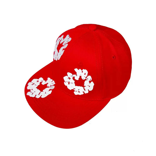 Brand Matching Hat, Kapok Flower Embroidered Baseball Cap, Sun Hat, Flat Edge Hat, Clothing Set Matching Hat