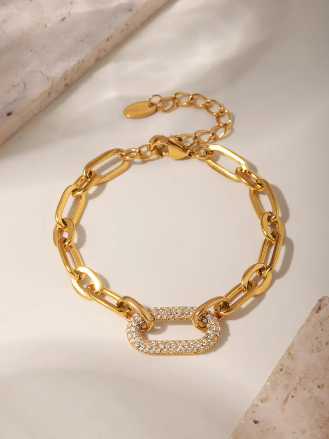 Titanium Steel Jewelry Stainless Steel Micro-pave Zircon Clavicle Necklace And Bracelet ✨