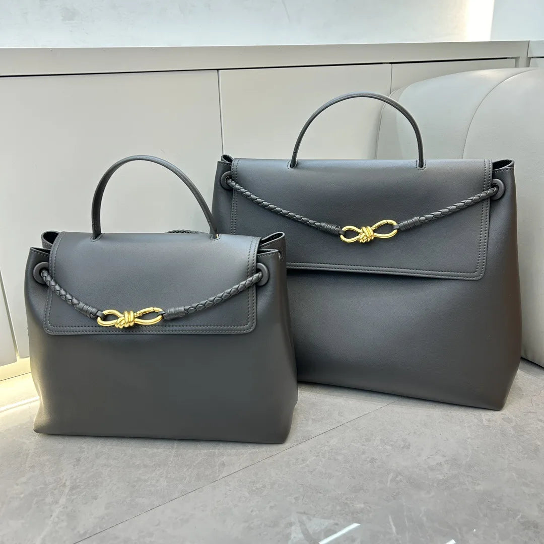 2025 New Handwoven Genuine Leather Flat Weave Handbag Large Capaci Single Oulder Slant Cross Tote Bag for Women