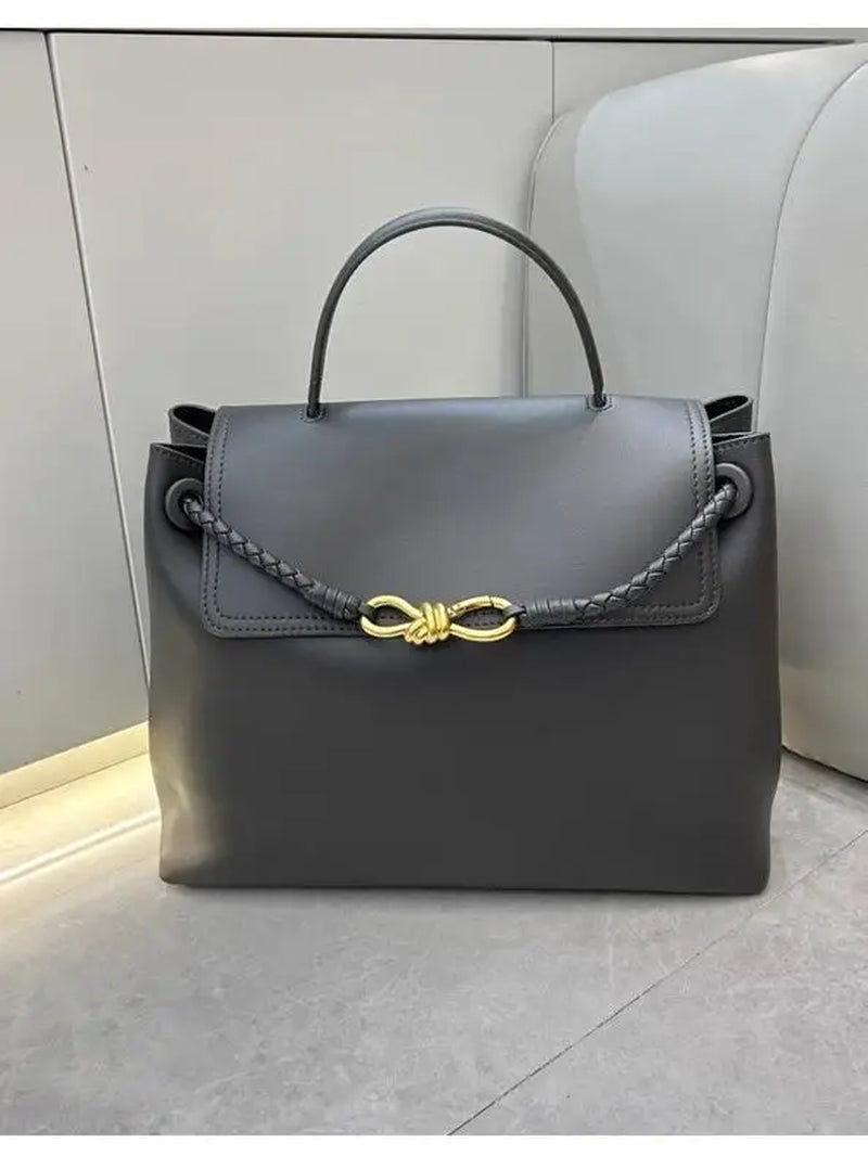2025 New Handwoven Genuine Leather Flat Weave Handbag Large Capaci Single Oulder Slant Cross Tote Bag for Women