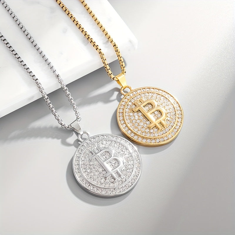 Bitcoin Round Pendant Necklace ₿