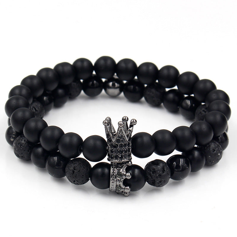 Men's Volcanic Stone Bead Bracelet ✨