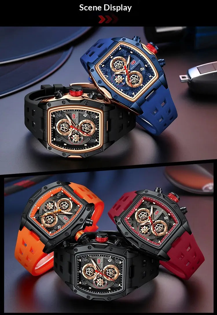 Luxury Rm Style Chronograph Mens Watch With Curved Glass And Openwork Design✨