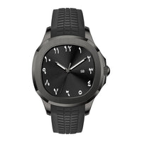 Classic Silicone Strap Square Business Men'S Watch Stainless Steel Case ⏱️