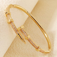 Zirconia Nail Bracelet Everyday Jewelry Classic Woman's Bangles ✨