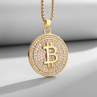 Bitcoin Round Pendant Necklace ₿
