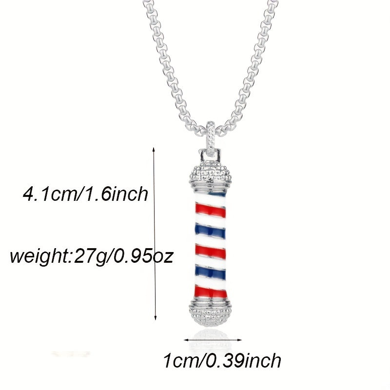 Stylish Barber Shop Turn Light Necklace Hip Hop Rock Barber Pendant Necklace 💈