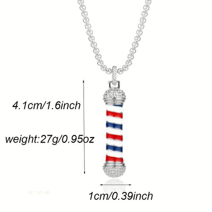 Stylish Barber Shop Turn Light Necklace Hip Hop Rock Barber Pendant Necklace 💈