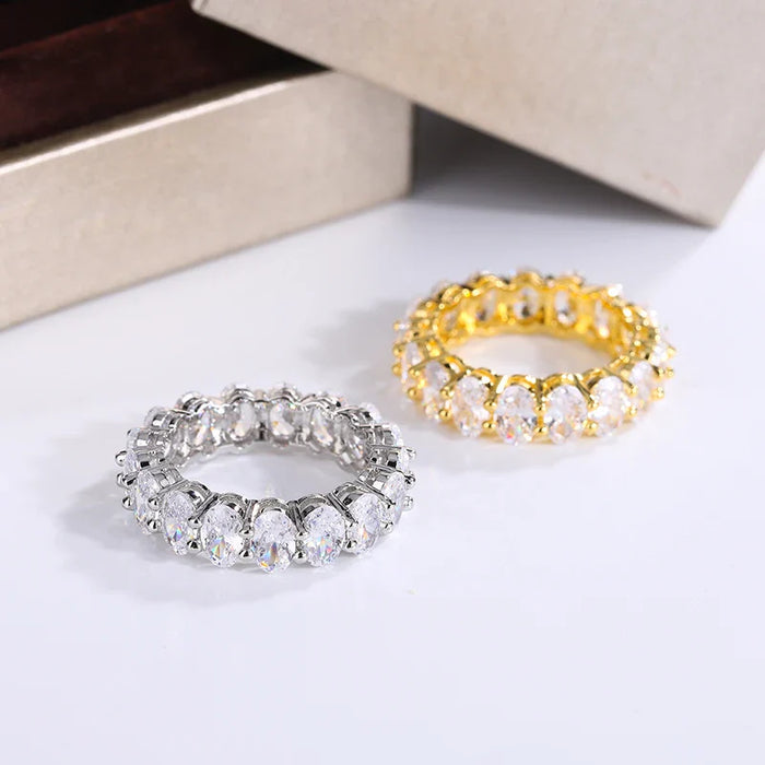 925 Silver Ring  Luxury Female White Crystal Stone Ring Rose Gold Silver 💍