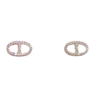 925 Sterling Silver Jewelry Crystal Pig Nose Stud Earrings for Women Girls Party Jewelry For Girls Friend Gift