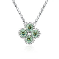 925Sterling Silver Clover Moissanite Women's Necklace With Certificate 💎