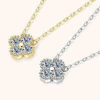 925Sterling Silver Clover Moissanite Women's Necklace With Certificate 💎